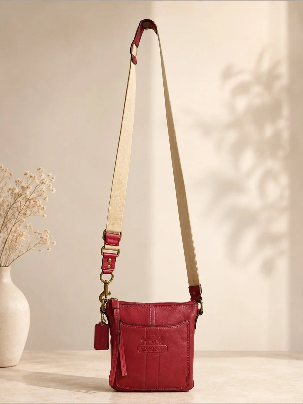 Coach Legacy Pink Leather Crossbody Bag Vintage Adjustable Strap gloved leather - Picture 3 of 14